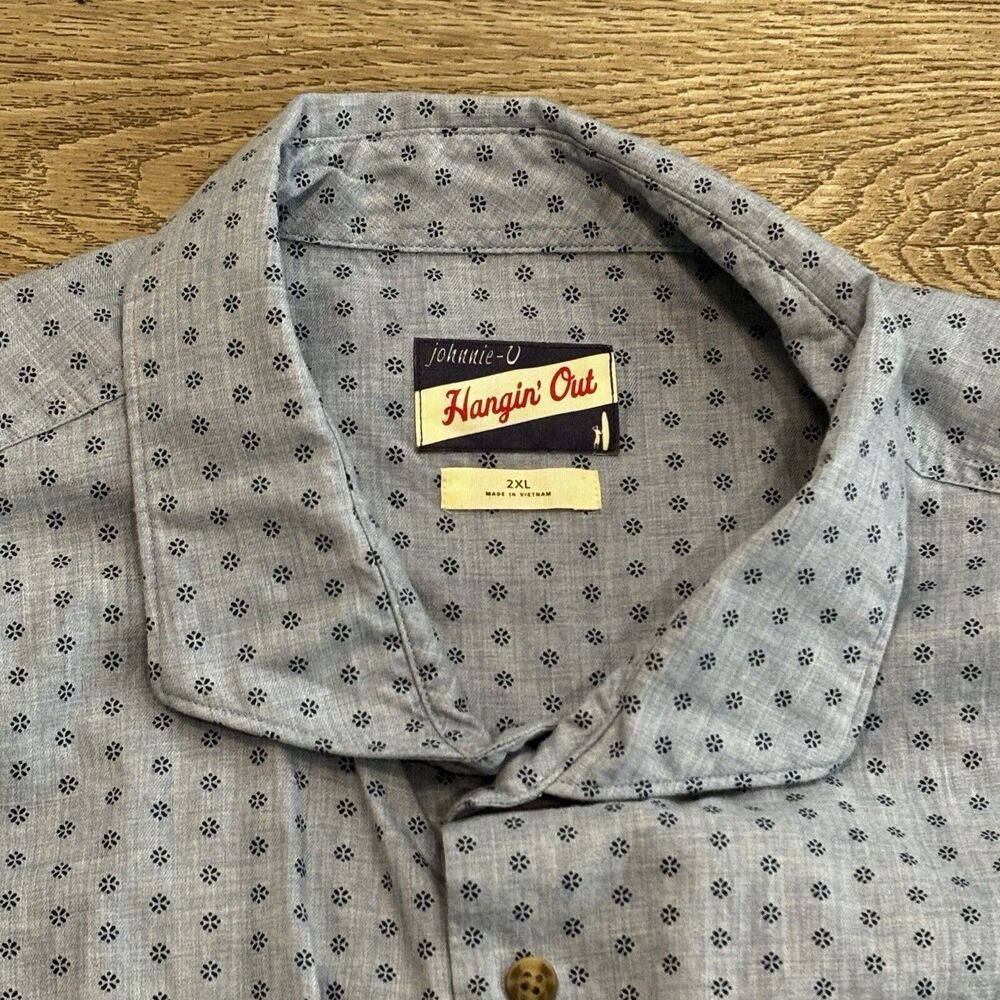 Johnnie-O Hangin Out Button Down Geometric Pattern‎ Print Shirt Men’s Size 2XL